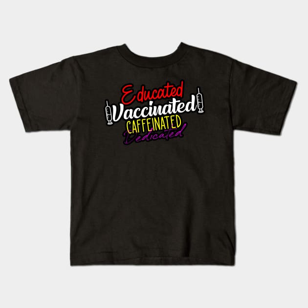 Pro Vaccination Quote Kids T-Shirt by JohnRelo